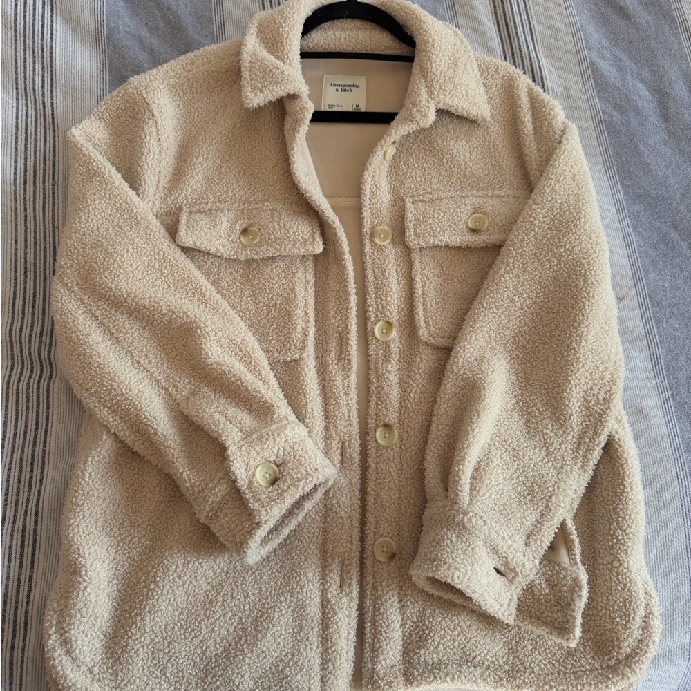 Abercrombie & Fitch Beige Sherpa Jacket